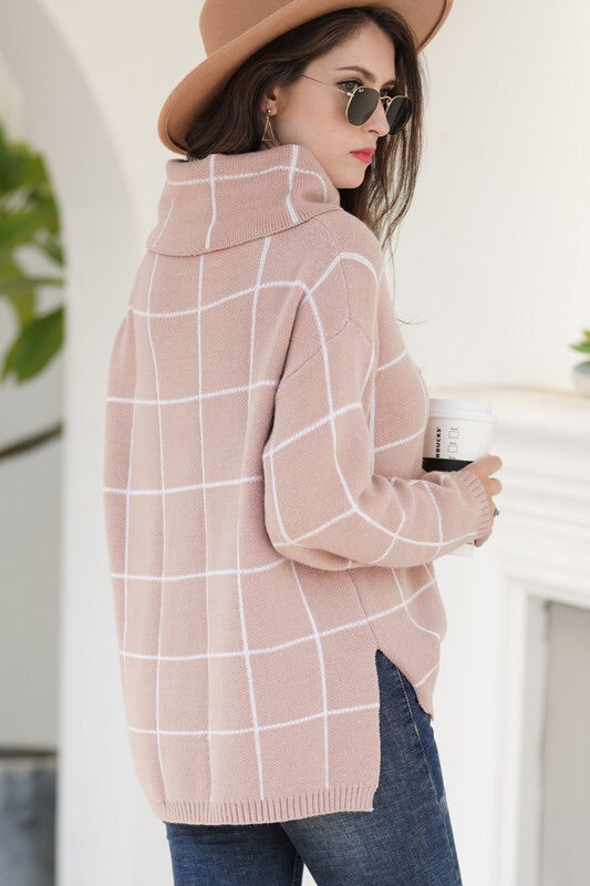 Claire Windowpane Plaid Sweater